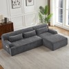 Chenille L-Shaped Sectional Sofa, Minimalist Comfy Sleeper Couch for Living Room, Apartment & Reception Spaces, No Assembly Required - 3 of 4