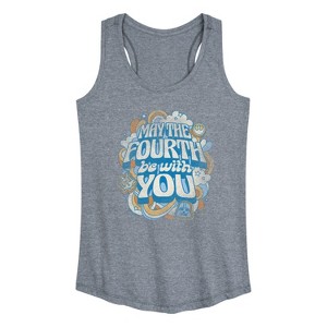 Women's - Star Wars - May The Fourth Be With You Graphic Racerback Tank - 1 of 4