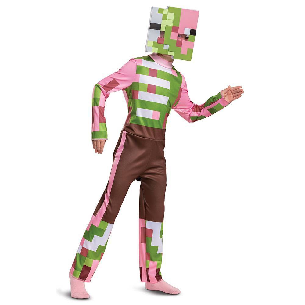 Halloween Kids' Minecraft Zombie Pigman Halloween Costume Jumpsuit S (4-6)