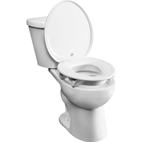 Assurance Raised 3 Elongated Premium Plastic Closed Front Toilet Seat in  White with Support Arms and Bidet