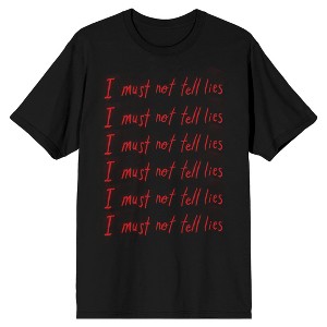Harry Potter I Must Not Tell Lies Repeated Text Men's Black T-shirt - 1 of 3
