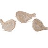 Etched Bird Decor Set – 4"H Resin Bird Accents Neutral Brown and White Home Decor (Set of 3) by Melrose - 2 of 3
