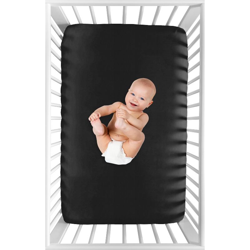 Sweet Jojo Designs Gender Neutral Unisex Baby Fitted Mini Crib Sheet Boho Stitch Black, 4 of 6