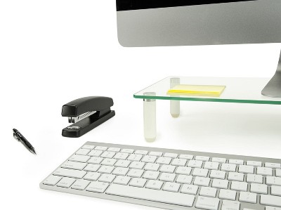 Elevate 22" Clear Tempered Glass Desktop Monitor Stand