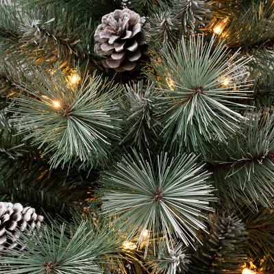 4.5ft Pre-Lit White Pine Artificial Christmas Tree with Clear Lights