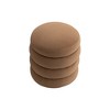 Alilang 16.93 inches Modern Round Pouf Ottoman with Layered Design for Living Room or Bedroom-Coffee - 3 of 4