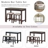 3-Piece/5-Piece  Versatile Bar Table Set Dining Set with Storage Drawers and Padded Stools, Faux Marble-ModernLuxe - 3 of 4