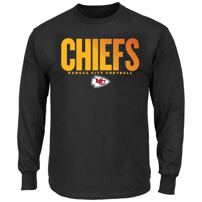 NFL Kansas City Chiefs Black Long Sleeve Core Big &#38; Tall T-Shirt, 1 of 4