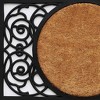 HomeRoots 22" X 36" Black And Natural Geo Scrollwork Outdoor Rubber And Coir Door Mat - 4 of 4