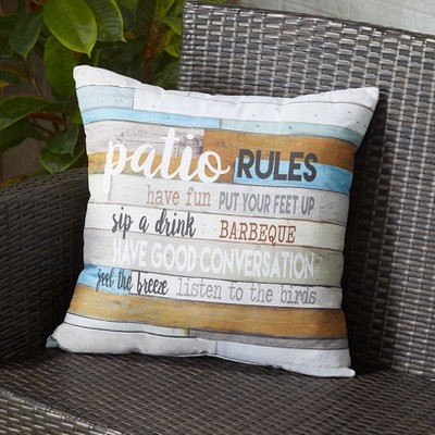 Farmhouse Multicolor Polyester 16" Indoor/Outdoor Throw Pillow