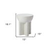 HomeRoots 18" White Faux Stone Round Pedestal End Table - 3 of 4