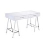 Synthetic Wood Modern Rectangular Writing Desk with USB Port and Storage Drawers - 4 of 4