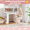 Tangkula Kids Desk & Chair Set w/Chair Hutch 3-Layer Side Shelf Storage Cabinet - 4 of 4