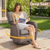 Belord Patio Swivel Gliding Rocker Chairs Set of 4, Wide Backrest Brown Wicker Patio Furniture Set with Firepit Table and Swivel Outdoor Chair - 2 of 4
