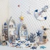 Akoasm 2-Piece Nautical Wall Decor Fishing Net Ornaments for Coastal Bedrooms, Bathrooms & Underwater Theme Parties-Beige - 3 of 4