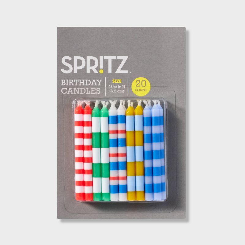 20ct Striped Candles - Spritz&#8482;, 3 of 4