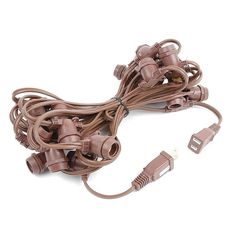 Novelty Lights Globe Outdoor String Lights with 25 In-Line Sockets Brown Wire 25 Feet, 4 of 10