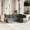 vidaXL 7 Piece Patio Sofa Set with Cushions Gray Poly Rattan - Without Table - 2 of 4