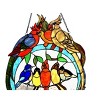 Chloe Lighting Songbird Tiffany-Glass Featuring Birds Resting On Wire Window Panel 19x25 - 2 of 3