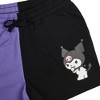 Kuromi Character Art Purple & Black Contrast Women's Sweat Shorts - 3 of 4