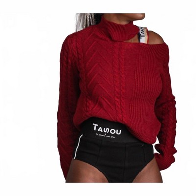 Women's Wo's Victorian Cut Out Shoulder Sweater - The Athletic Side Of Us