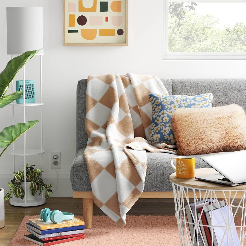 Printed Checkerboard Plush Throw Blanket - Room Essentials™, 3 of 12