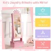 Kids Jewelry Armoire with Full-Length Mirror, Girl Vanity Dress Up Mirror with Storage Cabinet, Jewelry Cabinet with Led Light - 4 of 4