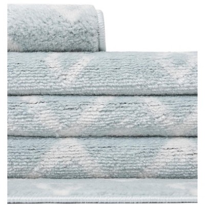 Light Blue Trellis 6' x 9' Synthetic Area Rug