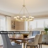 CityFurn 9-Light 36'' W Modern Wagon Wheel Chandelier with Clear Glass - 3 of 4