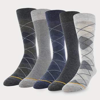 Signature Gold by GOLDTOE Men's Argyle Crew Socks 5pk - Gray