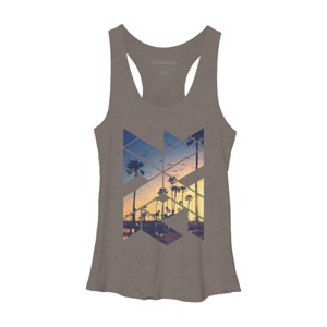 Women's Design By Humans Vintage Palm Beach Geometric By Magnussons Racerback Tank Top - 1 of 3