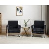 Set of 2 Idmon Contemporary Tufted Wooden Upholstered Club Chair with Metal Legs  for Bedroom and Living Room Club Chair  | ARTFUL LIVING DESIGN - 2 of 4