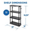 Gracious Living 4 Shelf Adjustable Ventilated Medium Duty Shelving Unit 14 x 32 x 54.5" Organizer for Home, Garage, Basement & Laundry - 2 of 4