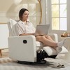 Manual Recliner Armchair Sofa with Short Plush Upholstery, 360° Swivel Leisure Chair for Living Room, Bedroom & Office-- Frevyn - 2 of 4