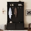 CAVINAS Coat Rack with Storage Bench and Shoe Rack Modern Hall Tree with Top Shelves and 5 Hooks for Foyer - 2 of 4