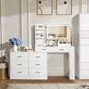 Gulches Modern White Vanity Tables with 8 Drawers for Bedroom Ample Storage - 2 of 4