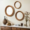 LuxenHome 3-Piece Round Rubberwood Frame Accent Wall Mirror Set Brown - 3 of 4