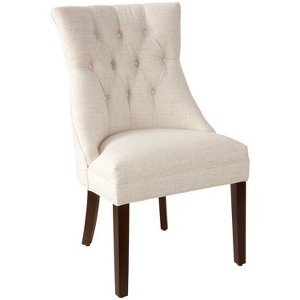 Niki Modern English Arm Chair Talc Linen - Cloth & Co.