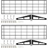 Heavy Duty Wall Mounted Garage Shelving with Hooks,200 lbs Load Capacity per Shelf, Black, 2-Pack - 2 of 4