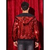 Lars Amadeus Men's Long Sleeves Zip Up Sparkle Metallic Sequins Hoodie Jackets - 3 of 4