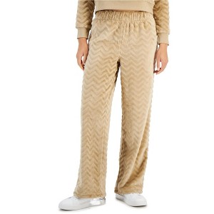 Crave Fame Womens Faux-Fur Wide-Leg Casual Wide Leg Pants - 1 of 1