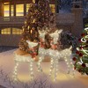 Hooseng 3 Pieces Reindeer Family Set, Christmas Lighted Deer 3, 4, 5ft, Xmas Decoration Set with 230 LED Lights, 12 Ground Stakes and 30 Zip Ties - 2 of 4