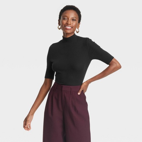 Mock turtleneck blouse on sale