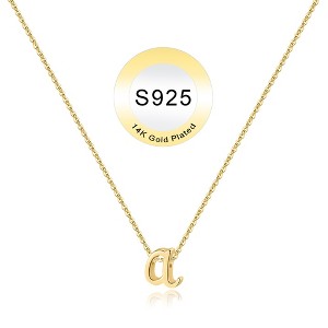 Turandoss S925 Sterling Silver Initial Necklace for Women Girls, Dainty 18K Gold Letter Necklace, Gold Jewelry for Women, Gifts for Girls, 16+3Inches - 1 of 4