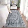 Area Rugs for Living Room Bedroom, Large Washable Rug Vintage Distressed Floral Boho Carpet Indoor Dining Room Kids Room Entryway Non Slip Low Pile - 3 of 4