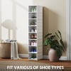 SEVOBAL 8-Tier Stackable Shoe Storage Box Organizer with Clear Drop Front & Ventilated Back Foldable for Entryway Hallway, White, 19.69"*7.87"*3.94" - 4 of 4