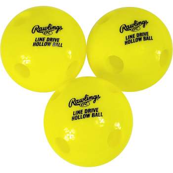 Rawlings Baseball/Softball Line-Drive Hollow Training Balls 3-Pack - Yellow