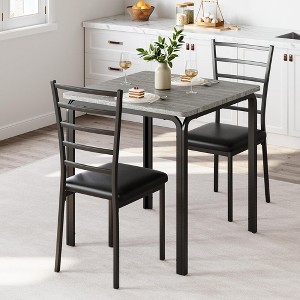 Jojoka 3-Piece Kitchen Dining Room Table Chair Set for Small Space, Indoor Modern Dinette Set for 2 - 1 of 4