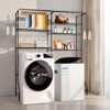 VEVOR Over Washer and Dryer Storage Shelves, 6 Tiers Laundry Room Drying Rack with Hanger Rod and Hooks, Two Rows Washer Shelves Space Saver,Black - 2 of 4