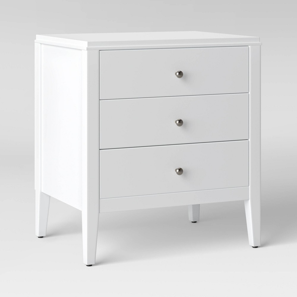 Photos - Storage Сabinet Pelham Nightstand White - Threshold™